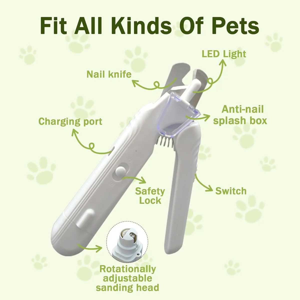 LED Pet Nail Clipper with Light | Safe Dog & Cat Nail Trimmer