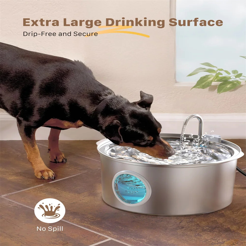 water fountain for dogs  | 7L Stainless Steel Dog Water Fountain