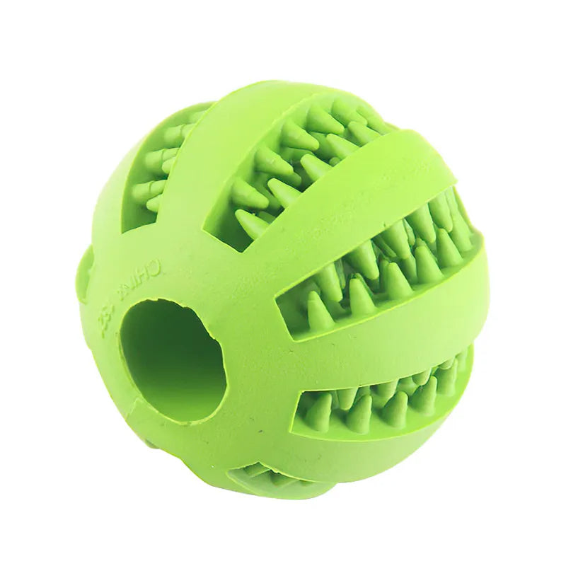 Green textured ball on a white background